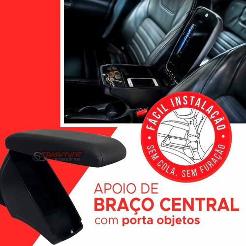 Imagem 3 de 4 de Apoio Descanso De Braço Hb20 Sedan 2012 A 2021 Couro Preto