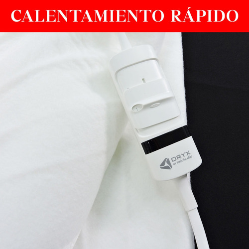 Manta Térmica Eléctrica 3 Niveles Control Digital 2 Plazas Blanco Liso