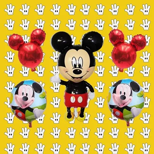 Decoraciones de 3er cumpleaños de ratón de dibujos animados para niños de 3  años, suministros para fiesta de cumpleaños con globos de aluminio del