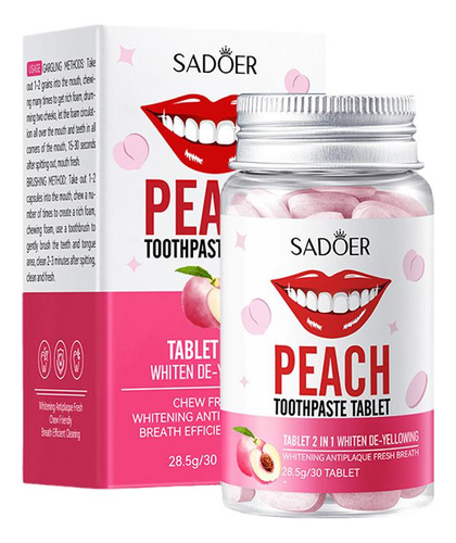 30 Comprimidos/frasco De Creme Dental Sólido Branqueador Com