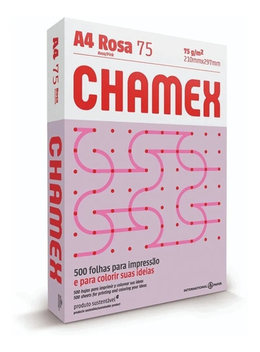Resma Papel Chamex Color Rosa A4 75 Gr 500h 