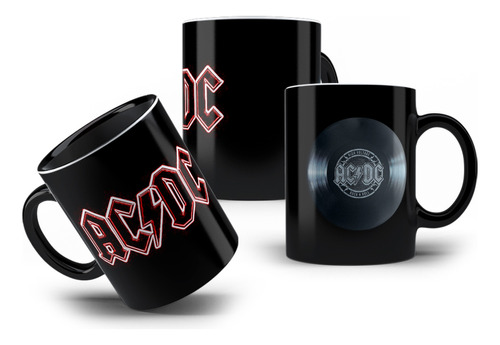 Caneca Preta Ac/dc Banda De Rock And Roll Hard Rock