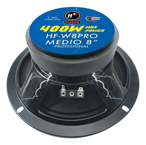 Set De Medios Hf Audio 8 60 Watts 2 Vías Hf-w8pro Color Negro