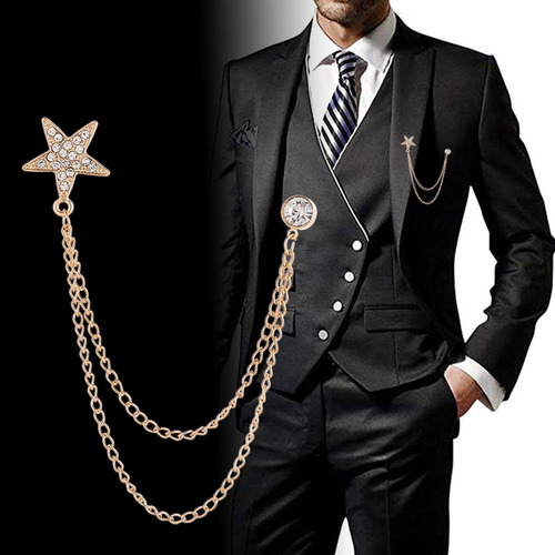 3 X 6x Broche Para Hombre Broche De Cadena Colgante 3 Piezas