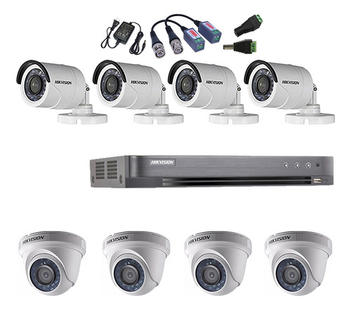 Oferta Kit Completo 8 Cámaras Hd Hikvision Sin Disco P2p Dvr