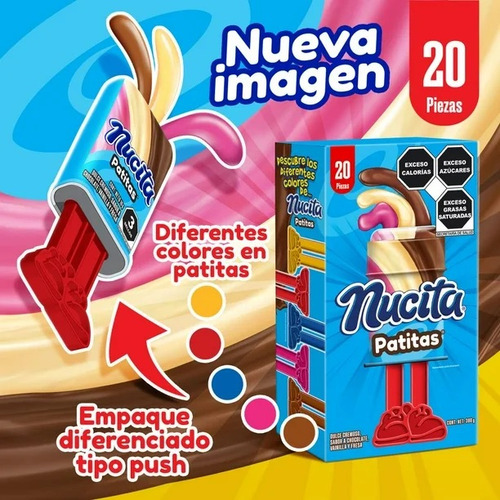 Nucita Patitas 20 Piezas Chocolate Vainilla Fresa