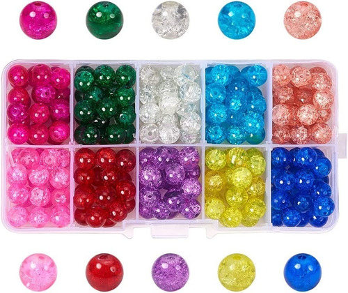 200pcs 8mm Para Hacer Joyeria 10 Colores Diferentes