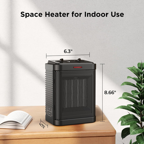 Calentador Cerámico Portátil 1500 W Seguro Y Eficiente En Es
