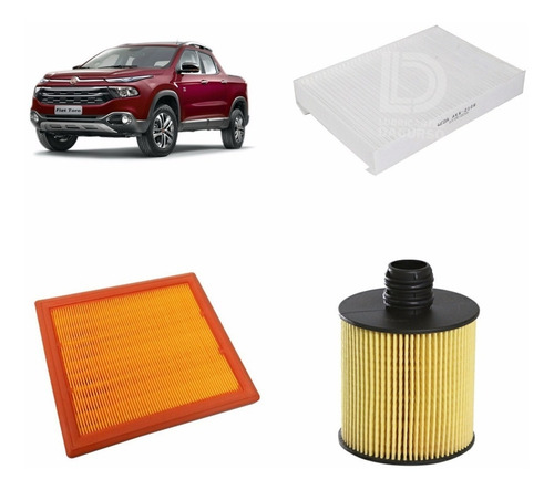 Kit 4 Filtros Fiat Toro Wega Aceite Aire Polen Combustible
