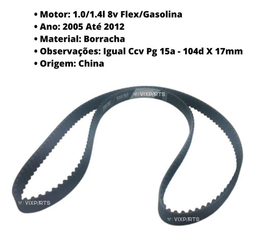 Correia Dentada C3 106 1.0/1.4l 8v Flex/gasoli 1991 Até 2020