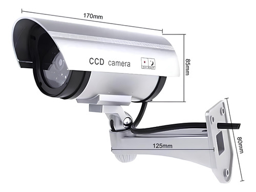 Camara Seguridad Falsa Exterior Con Luz Led Vigilancia