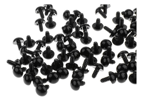 Ojos De 10mm -- 100 Piezas Negro1 10mm -- 100 Piezas