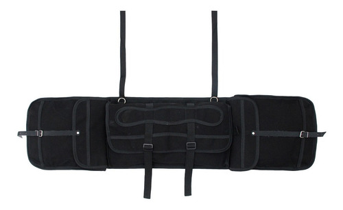 Kit Capa Boiadeiro Gg + Porta Capa Com Alfoje Em Lona Cor Preto