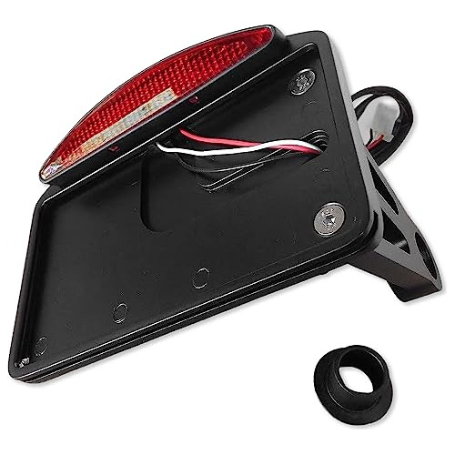 Htt Motorcycle Black Side Mounted Flat License Plate Br...