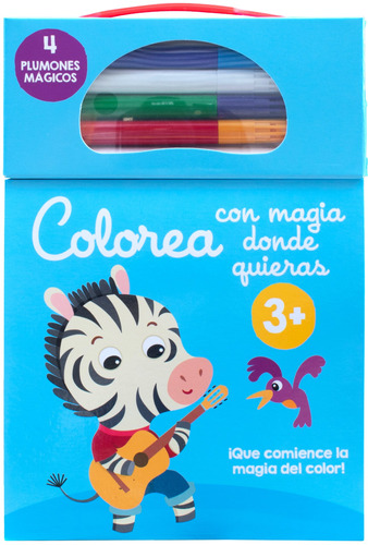 Colorea con Magia donde quieras 3 +: Cebra.: Libro para colorear con magia donde quieras 3 +: Cebra, de Varios. Editorial Jo Dupre Bvba (Yoyo Books), tapa blanda en español, 2022