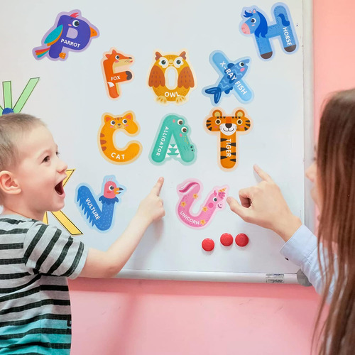 26pcs Dibujos Animados Alfabeto De Animales A-z Imanes Bebé