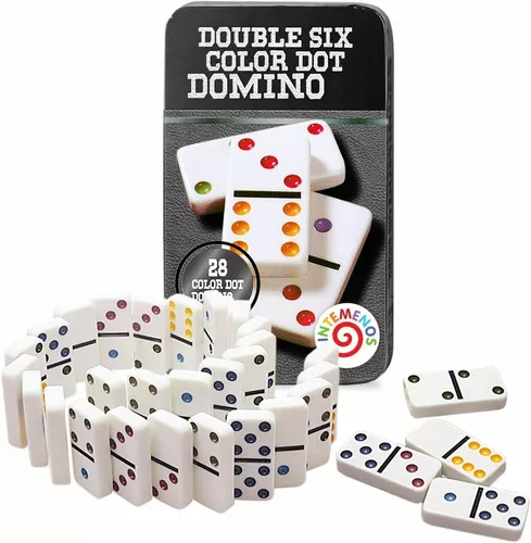 Jogo Domino na Lata Colorido com 28 peças