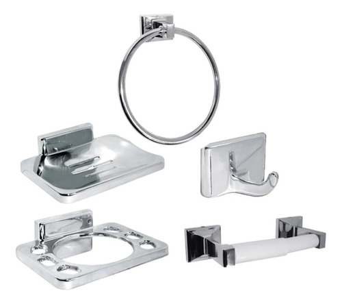 Set Accesorios Baño Cromado 5 Piezas  Stretto