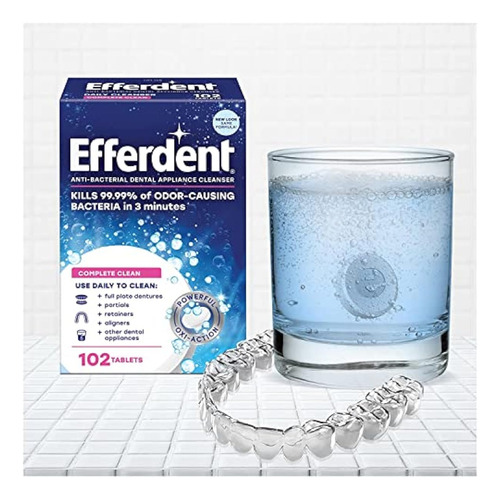 Tabletas Limpiadoras Efferdent Retainer, Dentaduras