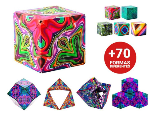 Cubo Mágico 3d Transformable Magnético 72 Formas Plegable