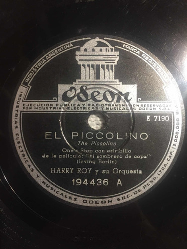 Disco De Pasta 78 Rpm Harry Roy Fox Trot Odeon 194436