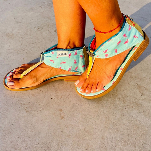 Sandalias Te Para Tres De Diseño Modelos Exclusivos Turquesa