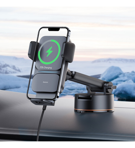 Soporte Celular Auto Sopapa Con Carga Magnética Inalámbrica