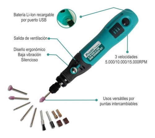 Imagen 7 de 10 de Torno Usb Trabajo Fino Proskit Pt-5205u Minitorno Manicuria Pedicuria Artesanías Electrónica Detalles