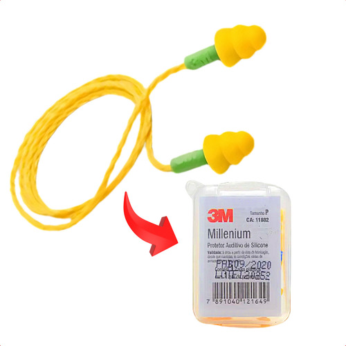 Kit 5 Protetor Auricular 3m Millenium 17db Plug C/ Cordão