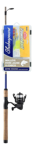 Carrete Giratorio Walleye - Cebos Berkley Incluidos - 6 Lbs