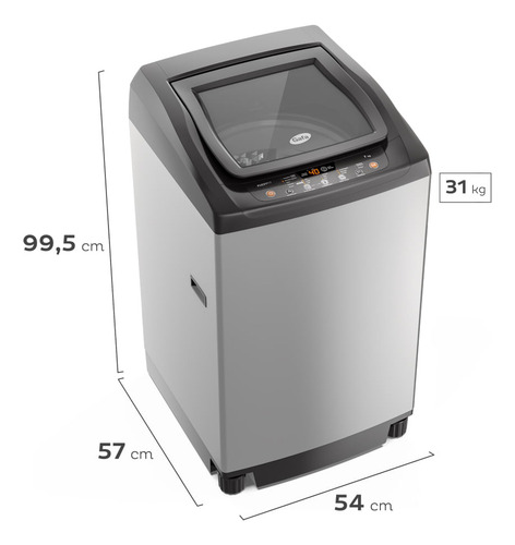 Lavarropas automático Gafa FuzzyFit gris plata 7kg 220 V