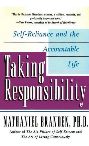 Taking Responsibility, De Nathaniel Branden. Editorial Simon & Schuster, Tapa Blanda En Inglés