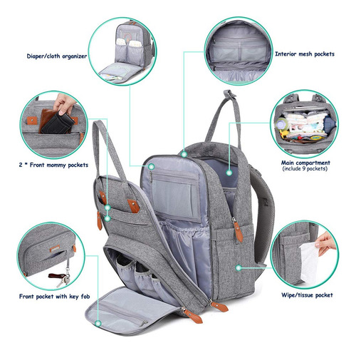 Mochila Para Pañales Wv Welavila On-the-move Con Cambiador