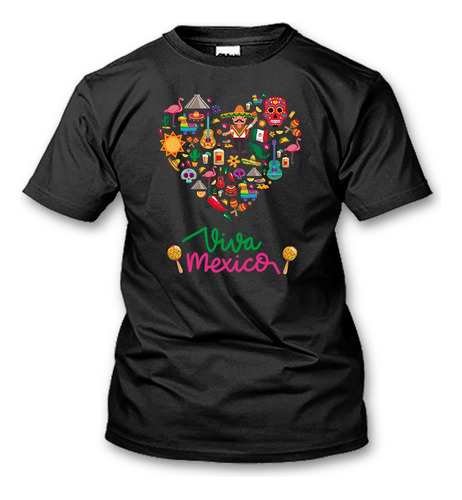 Playera Viva Mexico 15 Septiembre Fiestas Patrias Diseño11