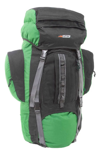 Mochila Intruder Nautika Cargueira 80 Litros Camping Ntk Cor Preto E Verde Desenho Do Tecido Liso