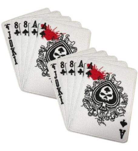 Poker Parche De Tela Bordada, Mxpoe-007, 2 Parches, Joki-bla