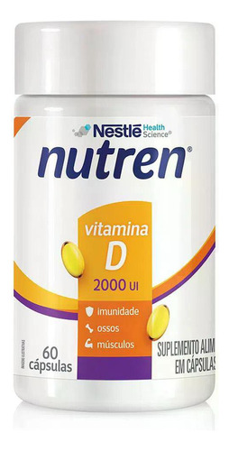 Suplemento Alimentar Nutren Vitamina D 2.000ui 60 Cápsulas Sabor Sem Sabor