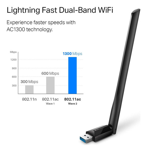 Adaptador De Red Tp Link Usb Archer T3u Plus Inalámbrico Wla