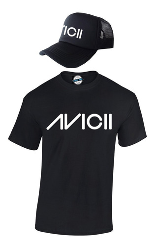 Camiseta Dj Avicii Combo Gorra  Musica Algodon 100%