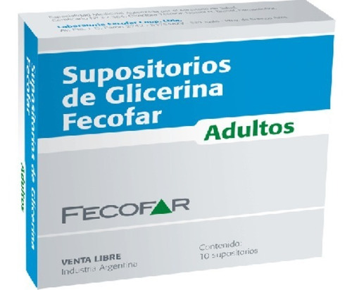 Supositorios De Glicerina Fecofar Adultos 10u