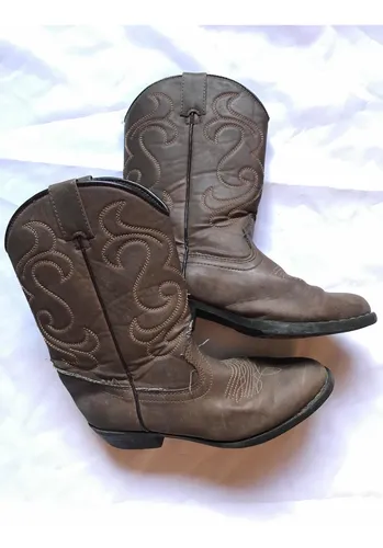 Botas Texanas Marrones C Bordado Costuras MercadoLibre