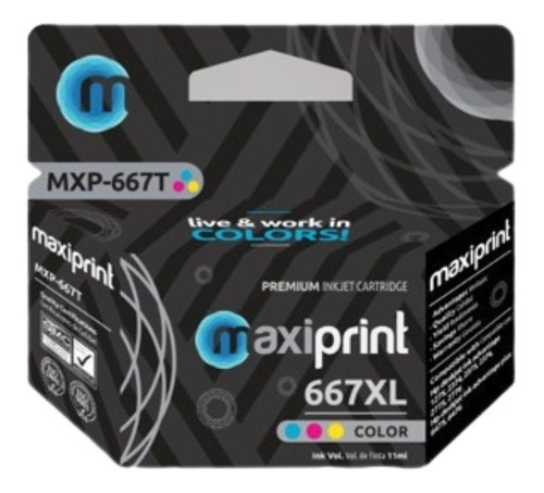 Cartucho Compatible Hp 667xl Tricolor (3ym80al)