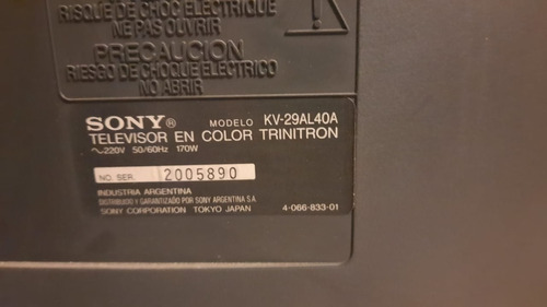 Vintage Tv Sony Trinitron Kv-29al40a Crt 29  Reparada