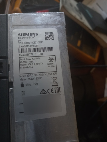 Sinamics Siemens 20hp 440v Variador De Velocidad (Usado)