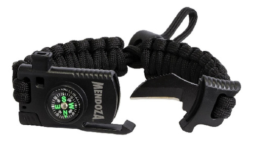 Pulsera Negra Paracord Tactica Supervivencia Navaja Mendoza