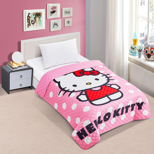 Set De Colcha Hello Kitty Para Cama Individual Para Niños -