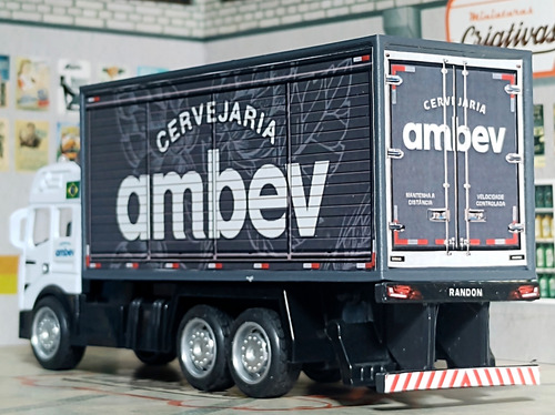 Miniatura Caminhão Porta Lápis Cervejaria Ambev Cinza-escuro