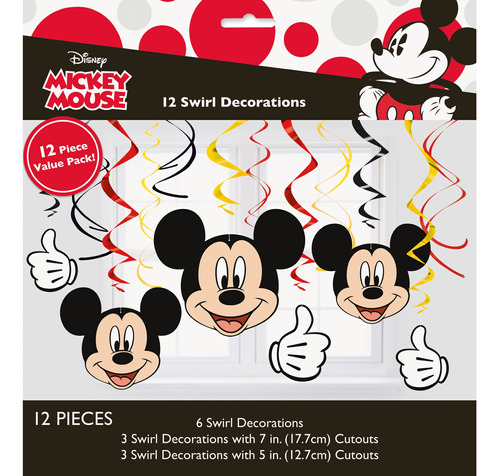 Set De 12 Decoraciones Colgantes De Mickey Mouse