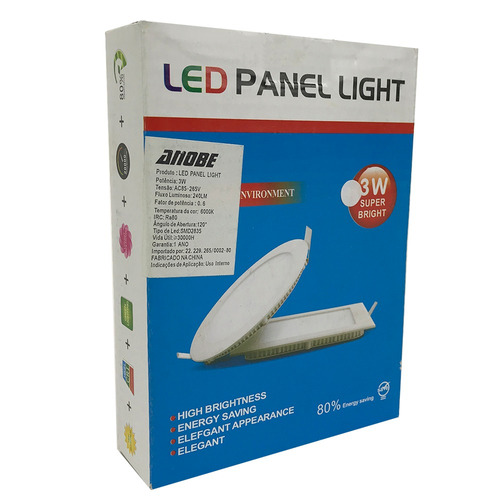 Painel Plafon Led Embutir 9x9cm 3w 6000k Bivolt - Mokay -