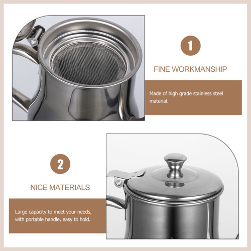Recipiente De Aceite Para Ollas De Acero Inoxidable Con Red